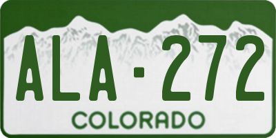 CO license plate ALA272