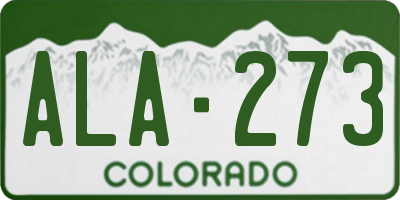CO license plate ALA273