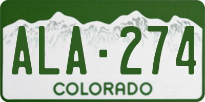 CO license plate ALA274