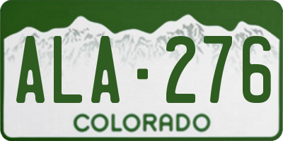 CO license plate ALA276