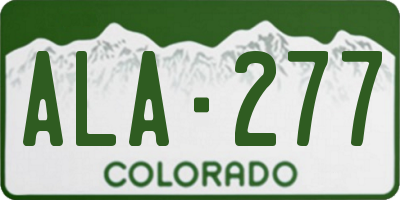 CO license plate ALA277