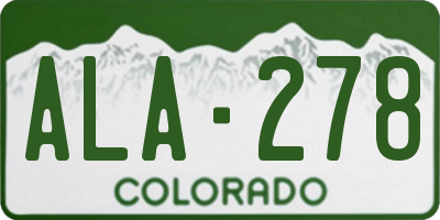 CO license plate ALA278