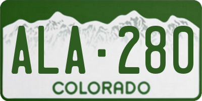 CO license plate ALA280