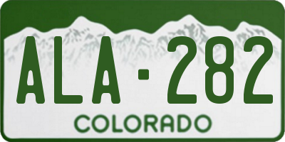 CO license plate ALA282