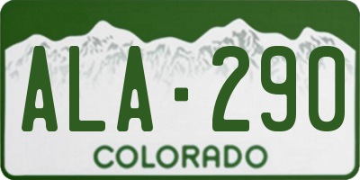 CO license plate ALA290