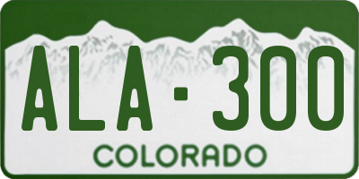 CO license plate ALA300