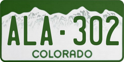 CO license plate ALA302