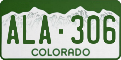 CO license plate ALA306