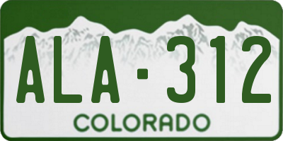CO license plate ALA312