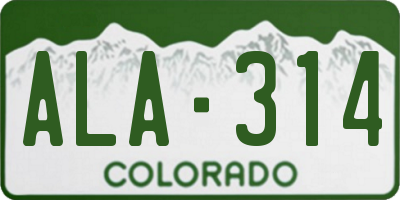 CO license plate ALA314