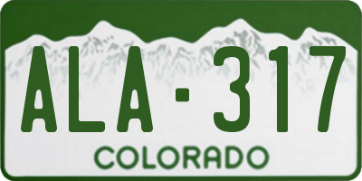 CO license plate ALA317