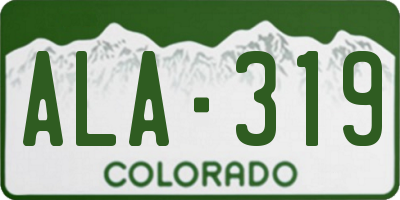 CO license plate ALA319