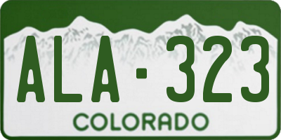 CO license plate ALA323