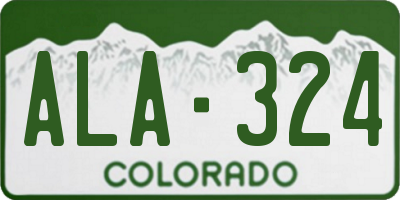 CO license plate ALA324
