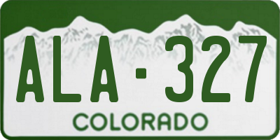 CO license plate ALA327