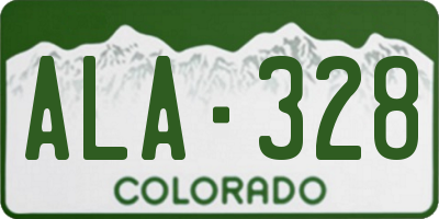 CO license plate ALA328