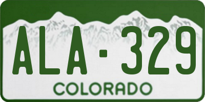 CO license plate ALA329