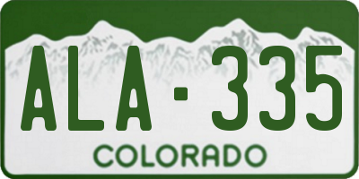 CO license plate ALA335