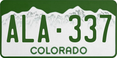 CO license plate ALA337