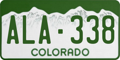 CO license plate ALA338
