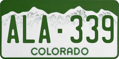 CO license plate ALA339