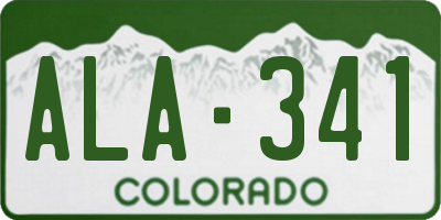CO license plate ALA341