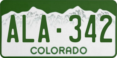 CO license plate ALA342