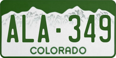 CO license plate ALA349