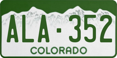 CO license plate ALA352