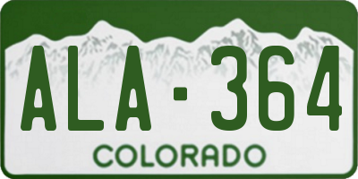 CO license plate ALA364