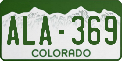 CO license plate ALA369