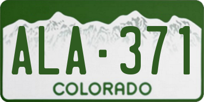 CO license plate ALA371