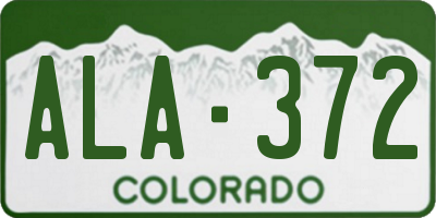 CO license plate ALA372