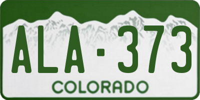 CO license plate ALA373