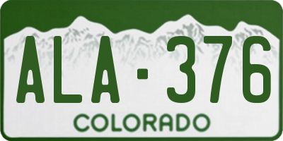 CO license plate ALA376