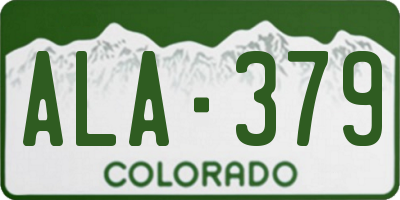 CO license plate ALA379