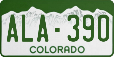 CO license plate ALA390