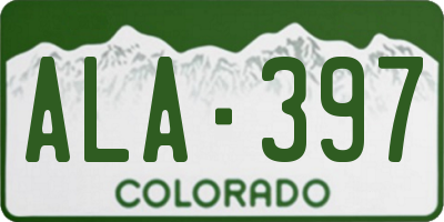 CO license plate ALA397