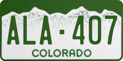 CO license plate ALA407
