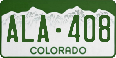 CO license plate ALA408