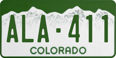 CO license plate ALA411