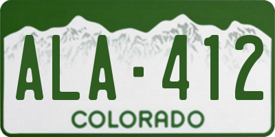 CO license plate ALA412
