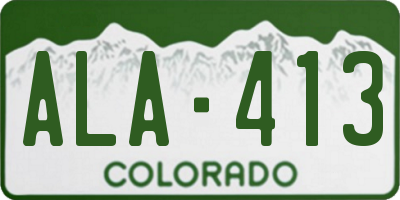 CO license plate ALA413