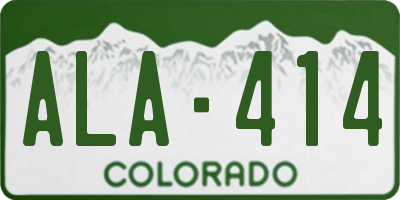 CO license plate ALA414