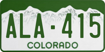CO license plate ALA415