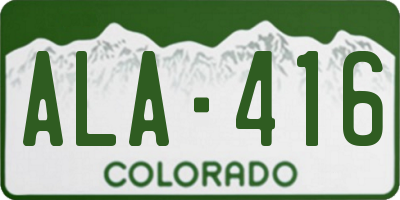 CO license plate ALA416