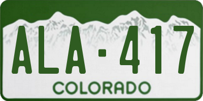 CO license plate ALA417
