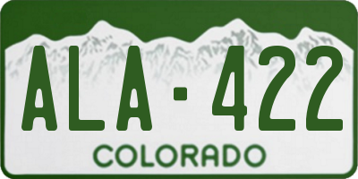 CO license plate ALA422