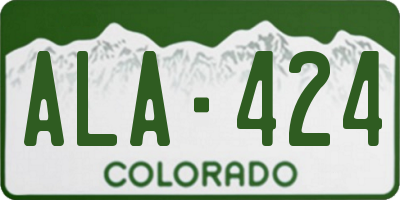 CO license plate ALA424