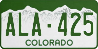 CO license plate ALA425
